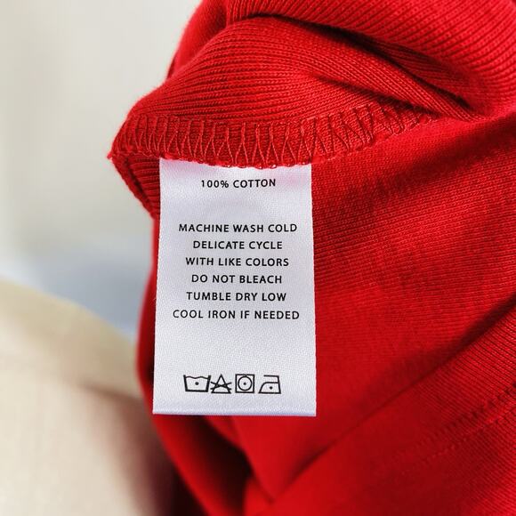 Lilla P Size Medium Long Sleeve Surplice Cotton Top Red - Picture 4 of 4